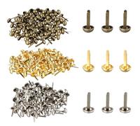 300 Piezas Mini Brads, 8 X 13 mm Encuadernadores Redondos de Metal, Brads Redondo, Pinzas de cabeza redonda, Sujetadores de Papel para Scrapbooking, Decoración Arte DIY Proyectos