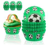 300 Piezas Moldes Magdalenas de Fútbol, dellyy Moldes Magdalenas Papel, Papel Magdalenas de Fútbol, Cupcakes Moldes Papel, Moldes Papel Magdalenas, para Hornear