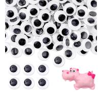 300 Piezas Ojos Móviles Autoadhesivos 12mm Redondos Ojos Autoadhesivos en Blanco y Negro Pequeños Ojos de Plástico para Manualidades Decoraciones de Albumes de Recortes