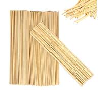 300 Piezas Palillos de Madera de 30cm x 3mm, Palos de Algodón de Azúcar, Palitos Redondos de Bambú para Artesanía, Varas de Madera para Modelismo y Bricolaje