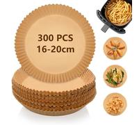 300 Piezas Papel Freidora Aire, 16cm Papel Air Fryer Redondo, Antiadherente Desechable Forro Paper Horno Freidora Aire Pergamino para Ninja 3.8L, Cosori Cosori Cecotec 1.8-3.8 L, Cecotec, Ariete