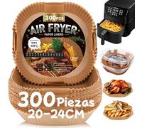 300 Piezas Papel Freidora de Aire 5-8L, 20-24CM Papel Air Fryer Cuadrado, Desechable Antiadherente para Horno Microondas, Perfecto para COSORI Cecotec 5,5 6L