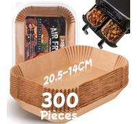 300 Piezas Papel para Freidora de Aire Dual Zone, 20,5x14cm Rectangular Papel de Horno Accesorios Compatible con Ninja Cecotec Cookwise Dual Double Stack Air Fryer, Perfecto para Ninja AF300EU/AF400EU