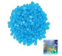 300 Piezas Piedras Luminosas, Piedras Decorativas Luminosa Jardin, Piedra Luminosa, Guijarros Decorativos Fluorescentes para Jardín, Macetas y Senderos, Sostenibles y Ecológicas (Azul)