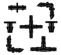 300 Piezas Riego Conectores por goteo,HOINCO Kit De Accesorios De Riego De Conectores De Púas De Riego por Goteo para Tubo De 1/4 De Pulgada, Riego De Jardín Conectores