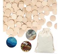 300 Piezas Rodajas de Madera, 15 mm Círculos sin Terminar Madera Redondas Discos para DIY Boda Decoraciones Manualidades Etiquetas Ornamentos Libros de Recortes