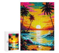 300 piezas rompecabezas adolescentes Sunset Beach Paradise Puzzles para adultos: análisis de juegos familiares y desafío lógico de aprendizaje 300 piezas