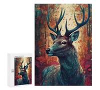 300 piezas rompecabezas para adolescentes Autumnal Deer Retrait Puzzles para adultos, juego familiar, análisis y lógica, alivio del estrés, regalos, 300 unidades