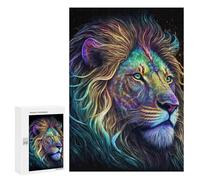 300 piezas rompecabezas para adolescentes Colorful Lion Retrait Artwork -1 Puzzles para Adolescentes - Juegos Divertidos para Mejorar la Memoria y Reducir el Estrés - Regalos 300 PCS