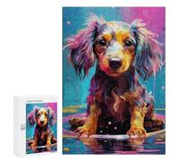 300 piezas rompecabezas para adolescentes coloridos rompecabezas de pintura de perros húmedos para adultos, juego familiar, análisis y lógica, alivio del estrés, regalos, 300 unidades
