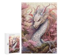 300 piezas rompecabezas para adolescentes Dragon Amidst Cherry Blossoms Puzzles para adultos, juego familiar, análisis y lógica, alivio del estrés, regalos, 300 unidades