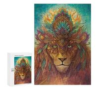 300 piezas rompecabezas para adolescentes Enchanted León Mandala Art Print Puzzles para adolescentes: juegos de relajación, regalos divertidos y humorísticos para reducir el estrés 300 PCS