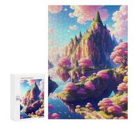 300 piezas rompecabezas para adolescentes Fantasy Island con árboles rosas rompecabezas adolescentes juguetes antiestrés vacaciones en casa pasatiempo educativo desafío educativo 300 piezas