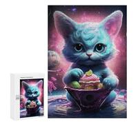 300 piezas rompecabezas para adolescentes gatitos cósmicos con cupcakes rompecabezas adolescentes juguetes antiestrés vacaciones en casa pasatiempo desafío educativo 300 piezas