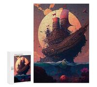 300 piezas rompecabezas para adolescentes Mystical Ship Under Full Moon Rompecabezas para adultos juegos de pensamiento regalos para mujeres regalos únicos para cumpleaños y Navidad 300 piezas