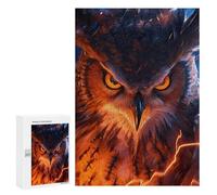 300 piezas rompecabezas para adolescentes Retrato de búho de Fiery -1 rompecabezas para adultos juegos de pensamiento regalos para mujeres regalos únicos para cumpleaños y Navidad 300 PCS