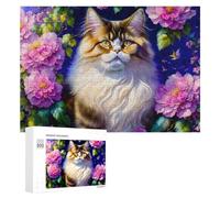 300 piezas rompecabezas para adolescentes rompecabezas de arte floral de fantasía gato para adultos juegos mentales regalos para mujeres regalos únicos para cumpleaños y Navidad 300 PCS