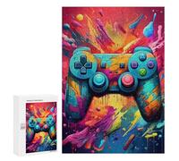 300 piezas rompecabezas para adolescentes vibrantes controlador de juegos obra de arte -126 rompecabezas para adultos juegos familiares regalo de cumpleaños divertido para actividades en el hogar, 300