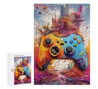 300 piezas rompecabezas para adolescentes vibrantes controlador de juegos obra de arte -148 rompecabezas adolescentes juguetes antiestrés vacaciones en casa pasatiempo desafío educativo 300 piezas