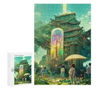 300 piezas rompecabezas para adultos Enchanted Tower in Fantasy Land Puzzles para adultos Juego Familiar Compilación de patrones interacción entre padres e hijos 300 PCS