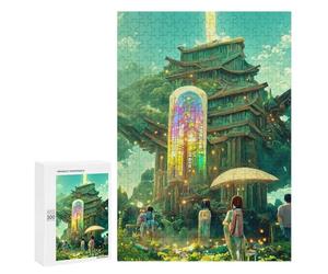 300 piezas rompecabezas para adultos Enchanted Tower in Fantasy Land Puzzles para adultos Juego Familiar Compilación de patrones interacción entre padres e hijos 300 PCS