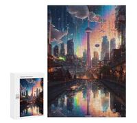 300 piezas rompecabezas para adultos Rainbow Cityscape Reflections Puzzle para adultos juguetes antiestrés análisis y lógica desafiante para resolver 300 PCS