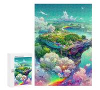 300 piezas rompecabezas para adultos Rainbow Floating Islands Puzzles para adolescentes Juego de mano de corte preciso interacción entre padres e hijos 300 piezas