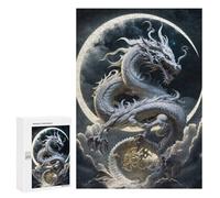 300 piezas rompecabezas para adultos White Dragon Moonlit Sky -2 rompecabezas para adolescentes juego de mano corte preciso interacción entre padres e hijos 300 piezas