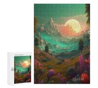 300 piezas rompecabezas para adultos y adolescentes Paisaje de fantasía con luna gigante -1 rompecabezas para adultos, juguetes antiestrés, análisis y lógica, interacción entre padres e hijos, 300