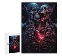 300 piezas rompecabezas para cráneos adolescentes en el amor un rompecabezas de romance gótico para adultos juegos de pensamiento regalos para mujeres regalos únicos para cumpleaños y Navidad 300