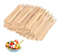 300 Piezas Tenedores para Patatas Fritas, Tenedores 85mm, Pequeños Tenedores Madera, Cuchillo Madera, Tenedor Patatas Fritas, para Fiesta Cumpleaños Camping y Picnic