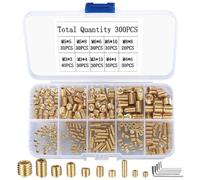 300 Piezas Tornillos Prisioneros, M3/M4/M5/M6/M8 Tornillos de Cabeza Hexagonal, Tornillos de Cabeza Hueca Fexagonal, Tornillos Varilla Roscada para Manijas de Puertas, con 5 Llave Allen