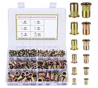 300 piezas Tuercas Remachables M3-M10, Insertos Roscados de Acero al Carbono, Cabeza Plana Redonda, Nutserts Galvanizados para Chapas Metálicas, Madera, Automóviles y Aplicaciones Variadas
