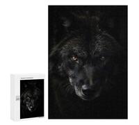 300 Puzzles para adultos Black Wolf Powerful Animal Puzzles para adultos Juegos Relajantes Regalos para mujeres, Regalos únicos para cumpleaños y Navidad, 300 unids