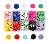 300 Pzs Chinchetas Colorido, Chinchetas de Mapa, Tachuela Decorativas de 10 Colores, Chinchetas con Cabeza De Plástico Redondas, Alfileres Metal para ManualidadesTablón De Anuncios Panel De Corcho