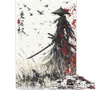 300 Rompecabezas Cuadrados creativos de Guerreros samuráis con Espadas para Adultos, Rompecabezas de Madera, Juegos de desafío únicos, 300 Piezas (40 x 28 cm)