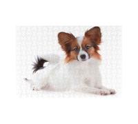 300 Rompecabezas de Perro Papillon Esponjoso con Caja para Adultos - Rompecabezas de Madera