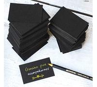 300 Tarjetas negras para escribir, tarjetas de visita negras, carton grueso calibre 400 grs, para felicitación, agradecimiento boda, album skrapbook, etc.