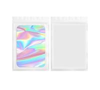 300 Uds. Bolsas holográficas Mylar bolsa de papel aluminio personalizada embalaje Ziplock for almacenamiento joyas pequeñas empresas para Empaque(White,12X20cm)