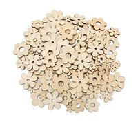 300 Uds. De recortes de madera sin terminar de ciruela, Chip de flores de molienda artesanal para colgante decorativo DIY para decoración del hogar