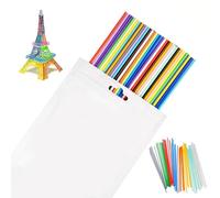 300 unidades de 10 colores 3D Pen Filament Refill, 2,5 mm 3D Printing Pen Recarga de bolígrafo de impresión 3D para niños, filamento de plástico colorido, apto para accesorios de lápiz de graffiti 3D