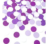 300 unidades de confeti de color morado lavanda y blanco con purpurina para graduación 2021 para revelar género mesa confeti nupcial baby shower, decoración de papel, punto sorpresa duradera