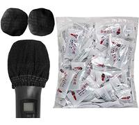 300 unidades de fundas de micrófono desechables, funda de higiene para micrófono, eliminación de olores desechables, tapa protectora para sala de grabación KTV, reunión de noticias, color negro