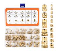 300 unidades, rosca M2, M2, M2,5, M3, M4, M5, M6, tuerca roscada de latón, rosca interior, tuercas moleteadas con caja de plástico para piezas de plástico, por calor o ultrasonido en piezas de