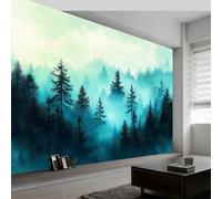 300 x 210 cm Papel pintado fotográfico efecto 3D, La Soledad De La Naturaleza Fotomurales Tejido No Tejido Murales Fotográfico Moderno Decoración de Paredes para salón o dormitorio, Azul