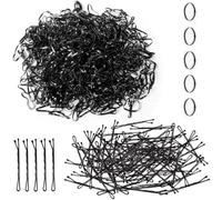 3000 Bandas De Goma Ultrafinas Y 50 Clips Negros De Una Palabra, Elásticos Y Duraderos, Peinados Trenzados De Bricolaje, Herramientas Elásticas Para El Cabello Para Niños (Negro)