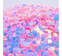 3000 confeti con purpurina de PVC en forma de corazón de 4 mm para el día de San Valentín, aniversario, cumpleaños, boda, despedida de soltera y baby shower (rosa)