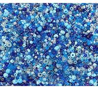 3000 cuentas de cristal de 2 mm, 3 mm, 4 mm, redondas, con agujero, tamaños y colores surtidos, pequeñas (azul)