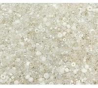 3000 cuentas de cristal de 2 mm, 3 mm, 4 mm, redondas, con agujero, tamaños y colores surtidos, pequeñas (blanco)