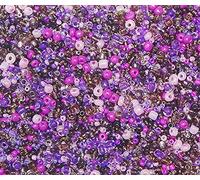 3000 cuentas de cristal de 2 mm, 3 mm, 4 mm, redondas, con agujero, tamaños y colores surtidos, pequeñas (lila)